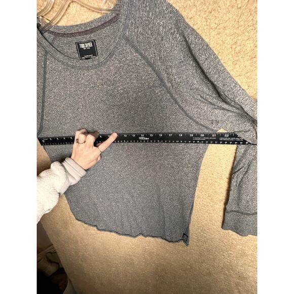 Todd Snyder Premium Cotton Heathered Gray LS Crewneck T-Shirt Casual Preppy Sz M - Picture 9 of 12